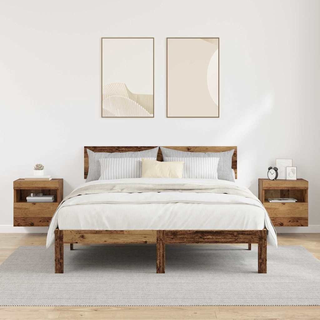 VidaXL TV Wandkasten 2 pcs Oud Hout 40 x 30 x 40 cm Bewerkt hout