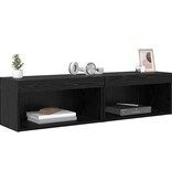 VidaXL TV-kasten 2 pcs Zwart Eiken 60 x 30 x 30 cm Bewerkt hout