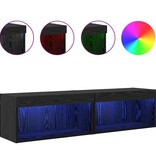 VidaXL TV-kasten 2 pcs Zwart Eiken 60 x 30 x 30 cm Bewerkt hout