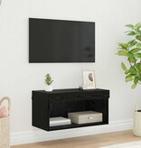 VidaXL TV-kast Wandgemonteerd Zwart Eiken 60 x 30 x 30 cm Bewerkt hout