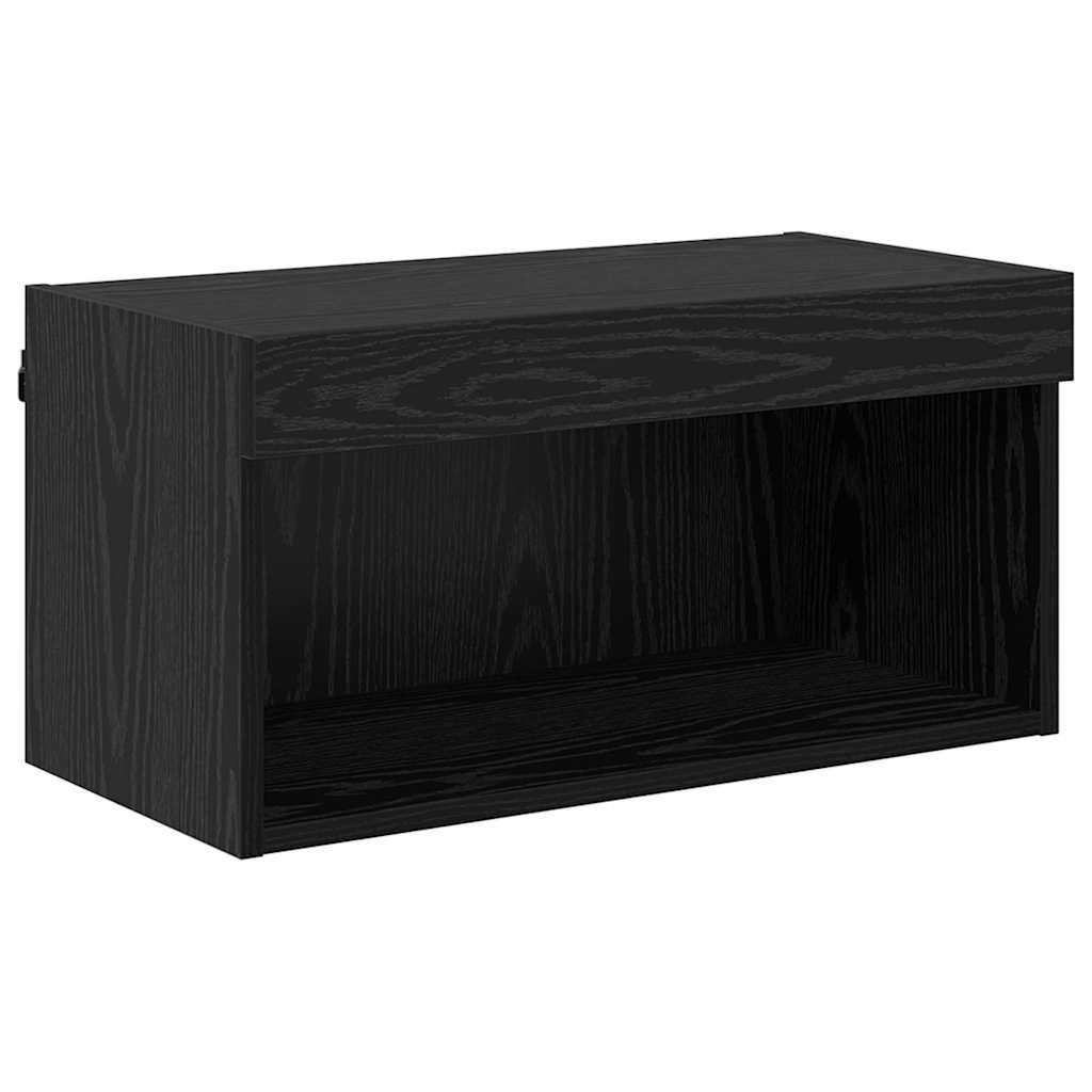 VidaXL TV-kast Wandgemonteerd Zwart Eiken 60 x 30 x 30 cm Bewerkt hout