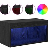 VidaXL TV-kast Wandgemonteerd Zwart Eiken 60 x 30 x 30 cm Bewerkt hout