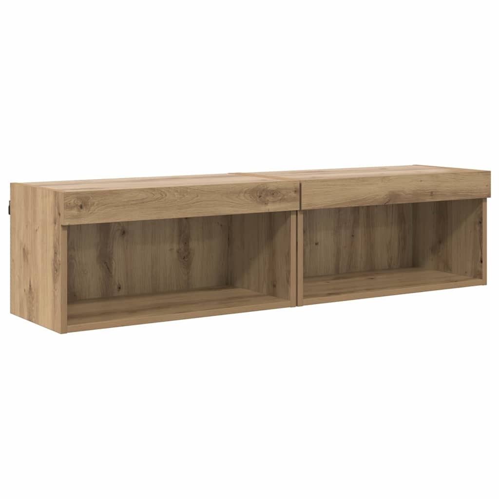 VidaXL TV-kasten 2 pcs Artisan Eiken 60 x 30 x 30 cm Bewerkt hout