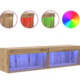 VidaXL TV-kasten 2 pcs Artisan Eiken 60 x 30 x 30 cm Bewerkt hout