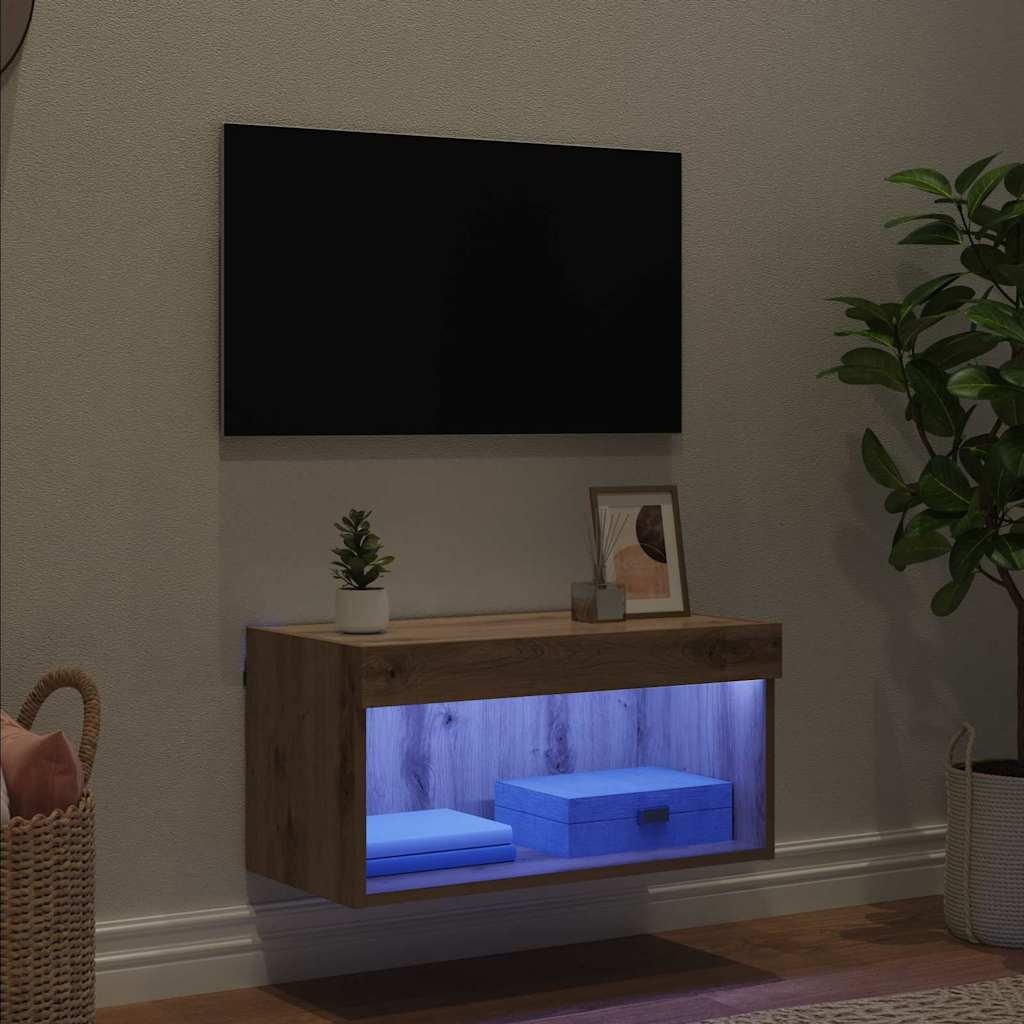 VidaXL TV-kast Artisan Eiken 60 x 30 x 30 cm Bewerkt hout