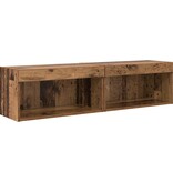 VidaXL TV-kasten 2 pcs Oud Hout 60 x 30 x 30 cm Bewerkt hout