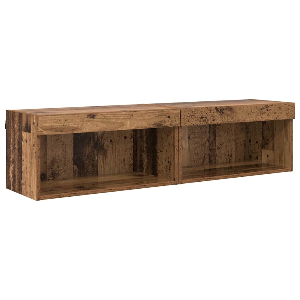 VidaXL TV-kasten 2 pcs Oud Hout 60 x 30 x 30 cm Bewerkt hout