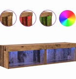 VidaXL TV-kasten 2 pcs Oud Hout 60 x 30 x 30 cm Bewerkt hout