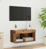 VidaXL TV-kast Wandgemonteerd Oud Hout 60 x 30 x 30 cm Bewerkt hout