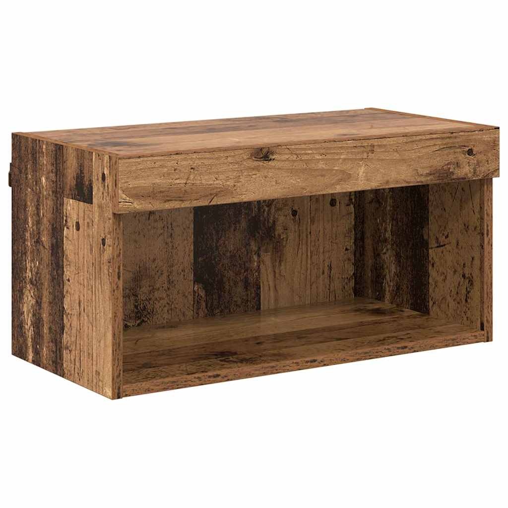 VidaXL TV-kast Wandgemonteerd Oud Hout 60 x 30 x 30 cm Bewerkt hout