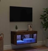 VidaXL TV-kast Wandgemonteerd Oud Hout 60 x 30 x 30 cm Bewerkt hout