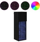 VidaXL Wandgemonteerde TV Kast Zwart Eiken 30,5 x 30 x 90 cm