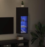 VidaXL Wandgemonteerde TV Kast Zwart Eiken 30,5 x 30 x 90 cm