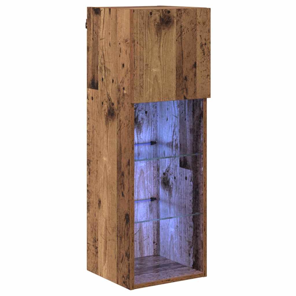 VidaXL Wandgemonteerde TV Kast Oud Hout 30,5 x 30 x 90 cm Bewerkt hout