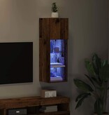 VidaXL Wandgemonteerde TV Kast Oud Hout 30,5 x 30 x 90 cm Bewerkt hout