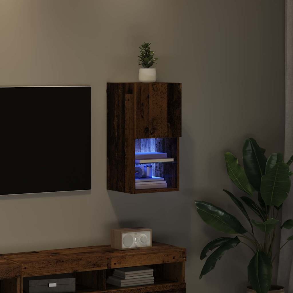 VidaXL Wandgemonteerde TV Kast Oud Hout 30,5 x 30 x 60 cm Bewerkt hout