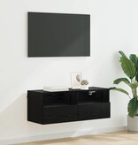 VidaXL TV Wandkast Zwart Eiken 80 x 30 x 30 cm Bewerkt hout