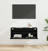 VidaXL TV Wandkast Zwart Eiken 80 x 30 x 30 cm Bewerkt hout