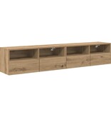VidaXL TV Wandkasten 2 pcs Artisan Eiken 80 x 30 x 30 cm Bewerkt hout