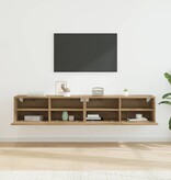 VidaXL TV Wandkasten 2 pcs Artisan Eiken 80 x 30 x 30 cm Bewerkt hout