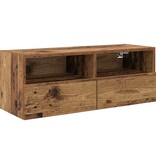 VidaXL TV Wandkasten 2 pcs Oud Hout 80 x 30 x 30 cm Bewerkt hout