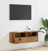 VidaXL TV Wandkast Oud Hout 80 x 30 x 30 cm Bewerkt hout