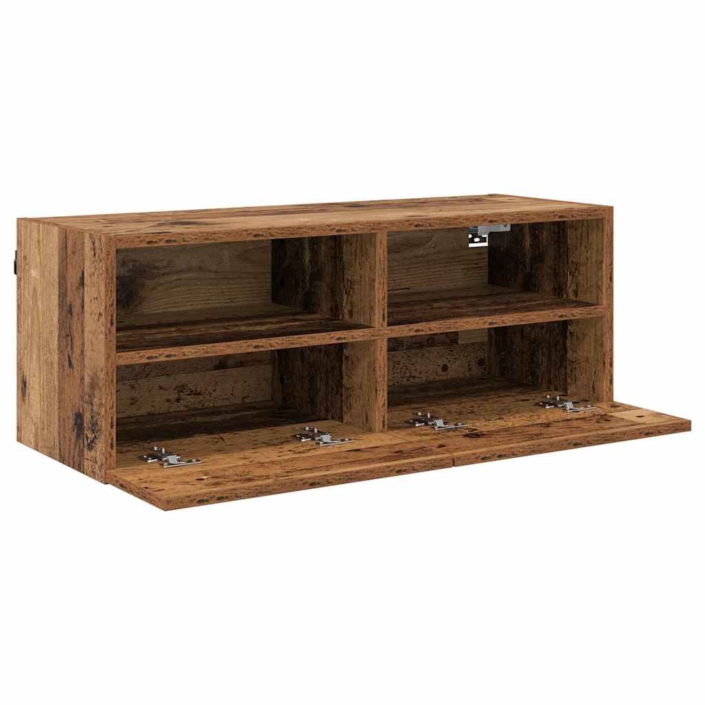 VidaXL TV Wandkast Oud Hout 80 x 30 x 30 cm Bewerkt hout