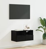 VidaXL TV Wandkast Zwart Eiken 60 x 30 x 30 cm Bewerkt hout