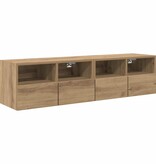VidaXL TV Wandkasten 2 pcs Artisan Eiken 60 x 30 x 30 cm Bewerkt hout