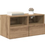 VidaXL TV Wandkasten 2 pcs Artisan Eiken 60 x 30 x 30 cm Bewerkt hout