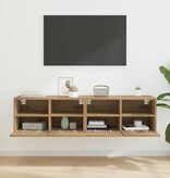 VidaXL TV Wandkasten 2 pcs Artisan Eiken 60 x 30 x 30 cm Bewerkt hout