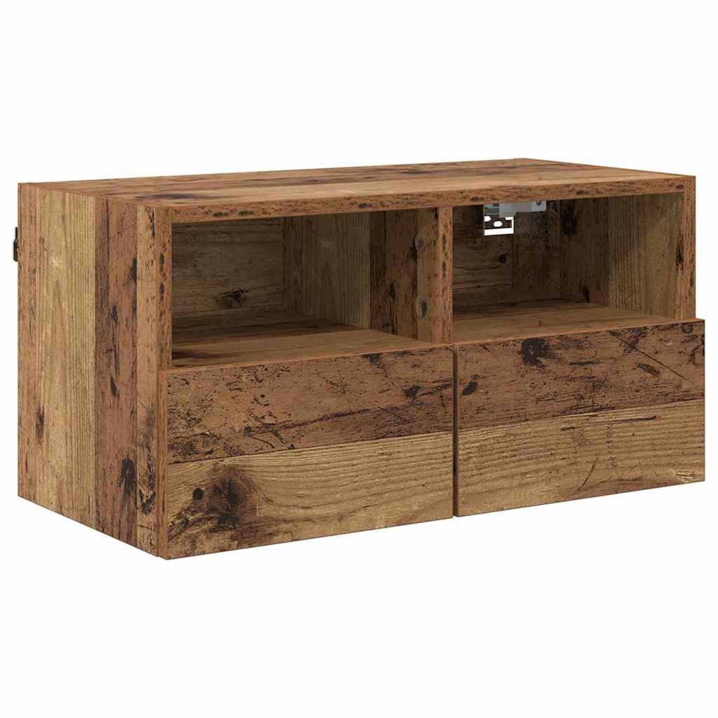 VidaXL TV Wandkast Oud Hout 60 x 30 x 30 cm Bewerkt hout