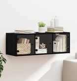 VidaXL Wandkast Zwart Eiken 102 x 37 x 35 cm Bewerkt hout