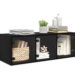 VidaXL Wandkast Zwart Eiken 102 x 37 x 35 cm Bewerkt hout