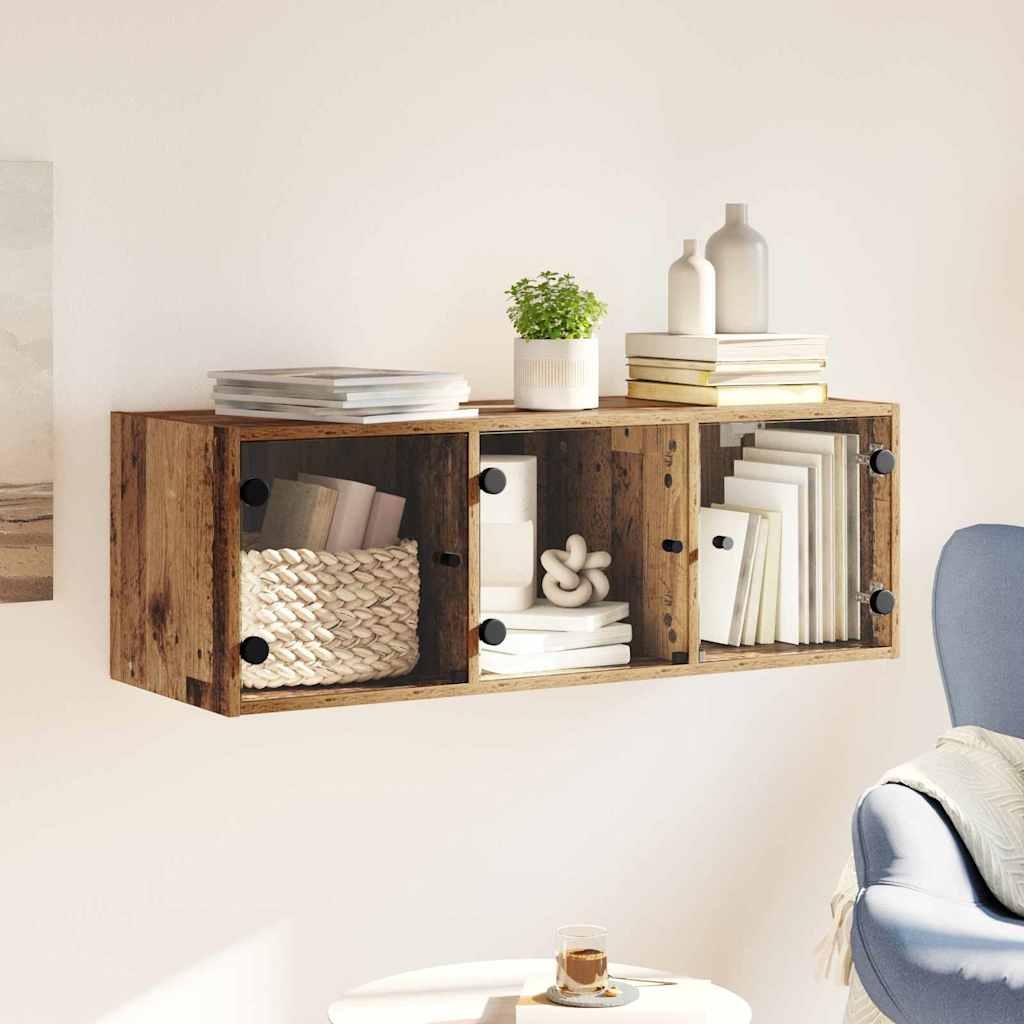 VidaXL Wandkast Wandgemonteerd Oud Hout 102 x 37 x 35 cm Bewerkt hout