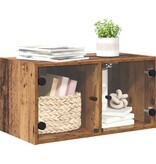 VidaXL Wandkast Wandgemonteerd Oud Hout 68 x 37 x 35 cm Bewerkt hout
