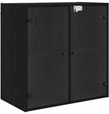 VidaXL Wandkast Zwart Eiken 68 x 37 x 68,5 cm Bewerkt hout
