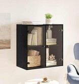 VidaXL Wandkast Zwart Eiken 68 x 37 x 68,5 cm Bewerkt hout