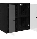 VidaXL Wandkast Zwart Eiken 68 x 37 x 68,5 cm Bewerkt hout