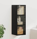 VidaXL Wandkast Zwart Eiken 35 x 37 x 102 cm Bewerkt hout