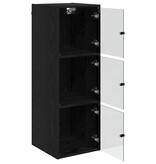 VidaXL Wandkast Zwart Eiken 35 x 37 x 102 cm Bewerkt hout