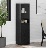 VidaXL Highboard Zwart Eiken 35 x 37 x 142 cm Bewerkt hout