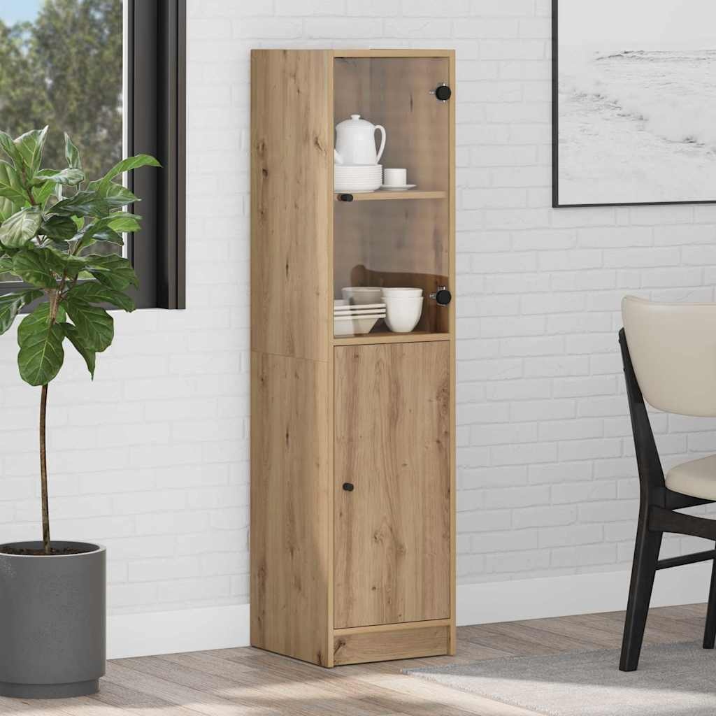 VidaXL Highboard Artisan Eiken 35 x 37 x 142 cm Bewerkt hout