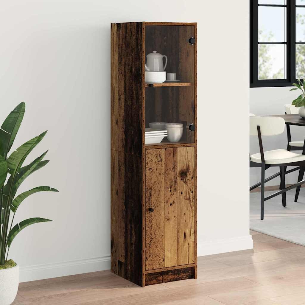 VidaXL Highboard Oud Hout 35 x 37 x 142 cm Bewerkt hout