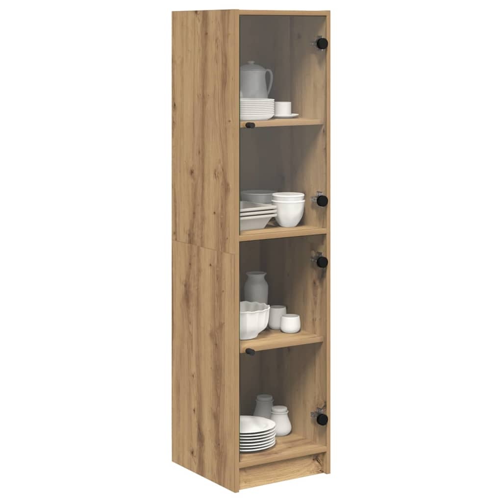 VidaXL Highboard Artisan Eiken 35 x 37 x 142 cm Bewerkt hout