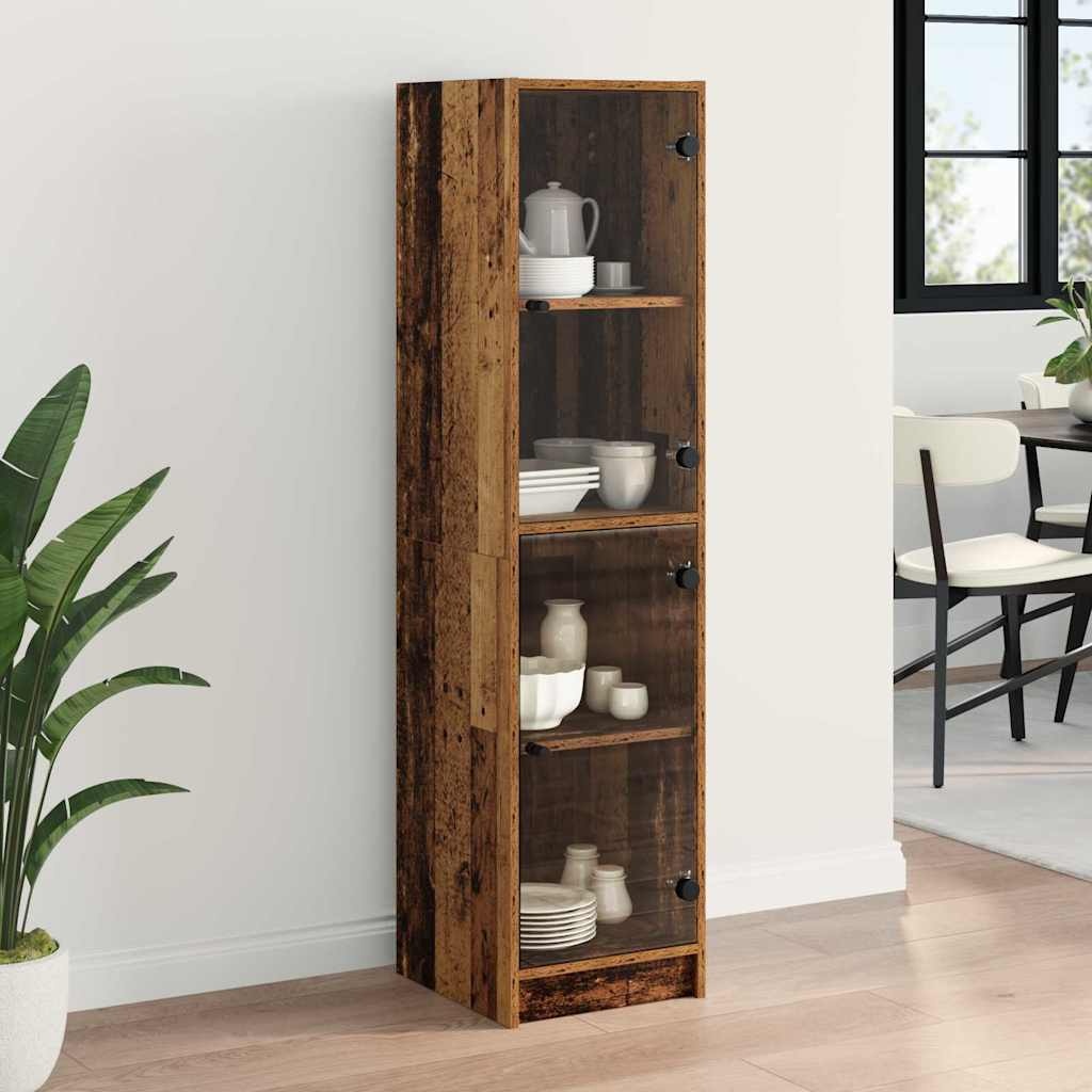 VidaXL Highboard Oud Hout 35 x 37 x 142 cm Bewerkt hout