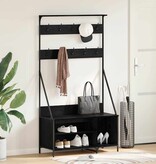 VidaXL Kledingrek met plank Zwart Eiken 100 x 41 x 184 cm Bewerkt hout