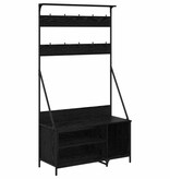 VidaXL Kledingrek met plank Zwart Eiken 100 x 41 x 184 cm Bewerkt hout