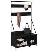 VidaXL Kledingrek met plank Zwart Eiken 100 x 41 x 184 cm Bewerkt hout