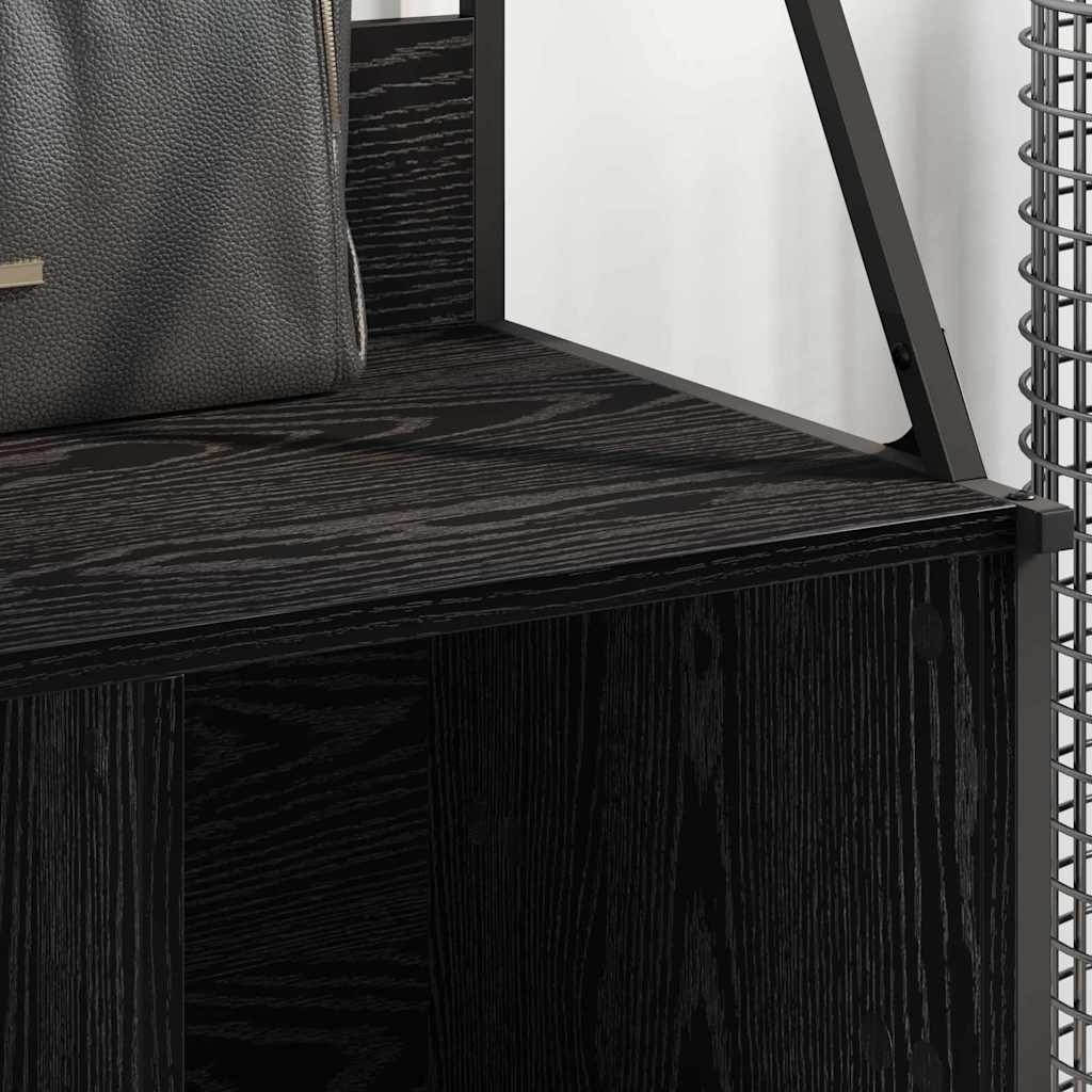 VidaXL Kledingrek met plank Zwart Eiken 100 x 41 x 184 cm Bewerkt hout